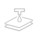 Dip coating icon with fabric passing through a liquid PVC bath